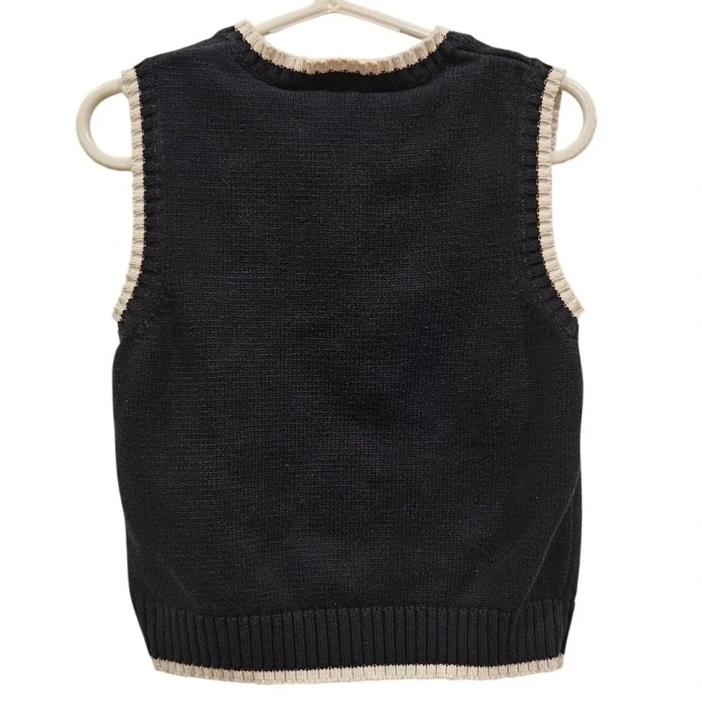 Gymboree Boys 3T Navy Blue Alligator Knit Sweater Vest V-Neck Cotton Preppy 2010